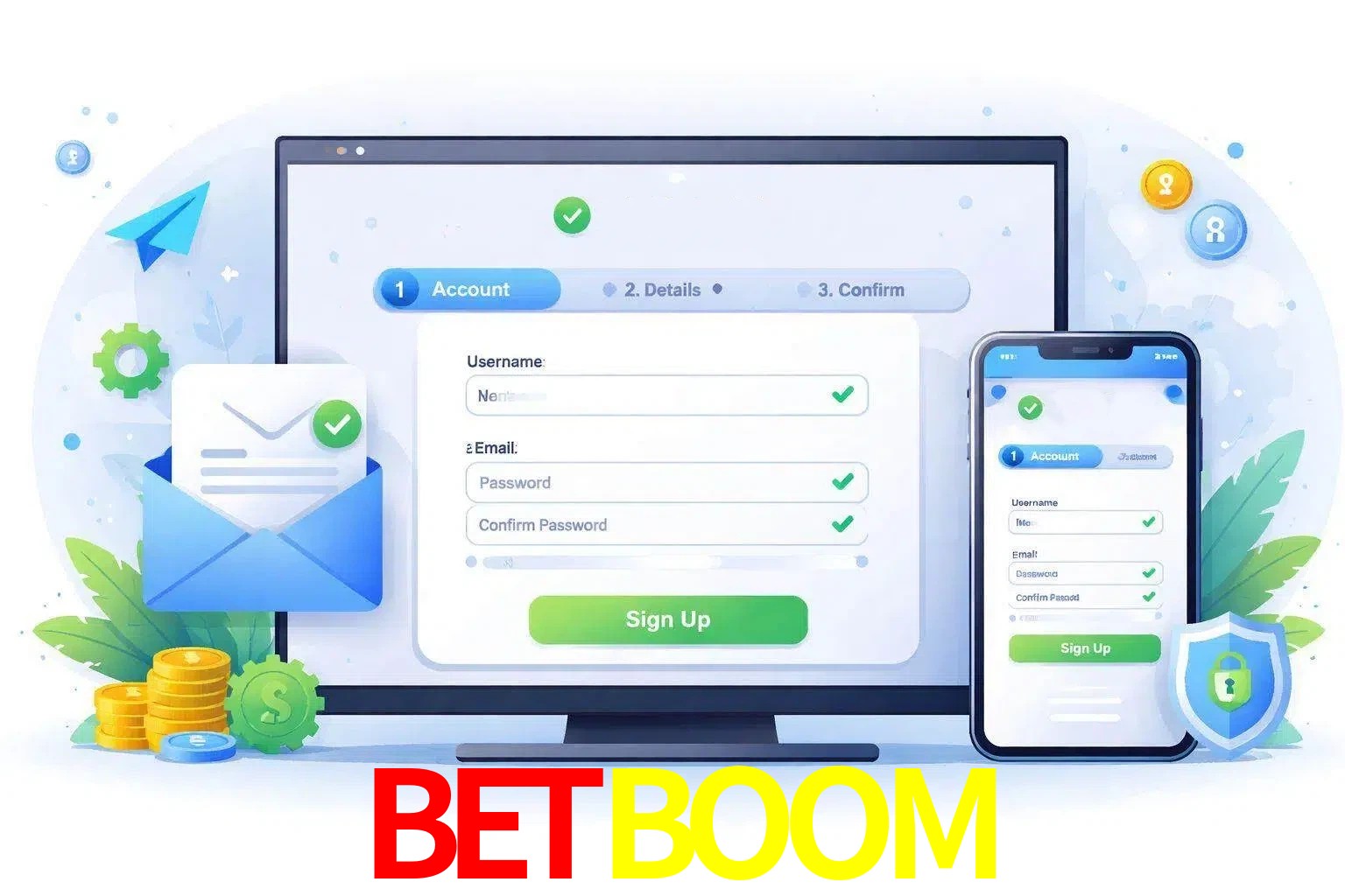 Registro de nuevo usuario y configuración de cuenta BETBOOM