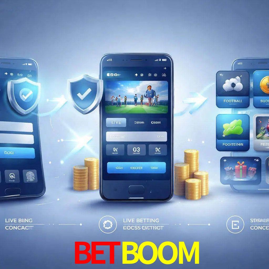 Pasos de acceso a la app BETBOOM en pantalla de teléfono móvil